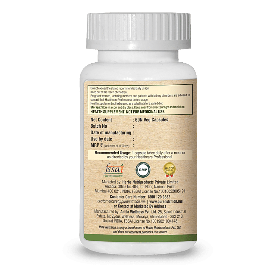 Pure Nutrition  Ashwagandha KSM-66 Capsule - With Withania Somnifera Extract