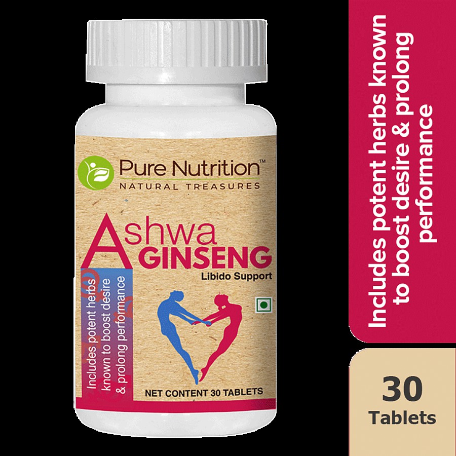 Pure Nutrition  Ashwa Ginseng With GojiBerry Extract - Energy & Performance Complex For Men & Women