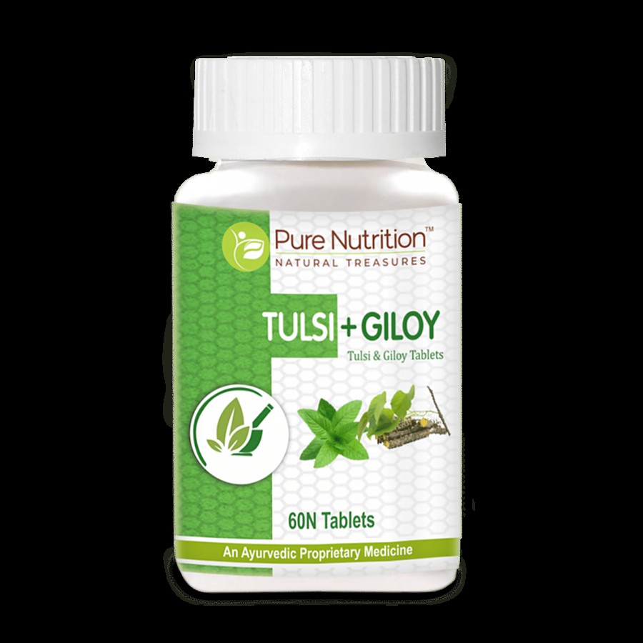 Pure Nutrition  Ayurvedic Supplement Tulsi & Giloy Tablet - For Boosting Immunity