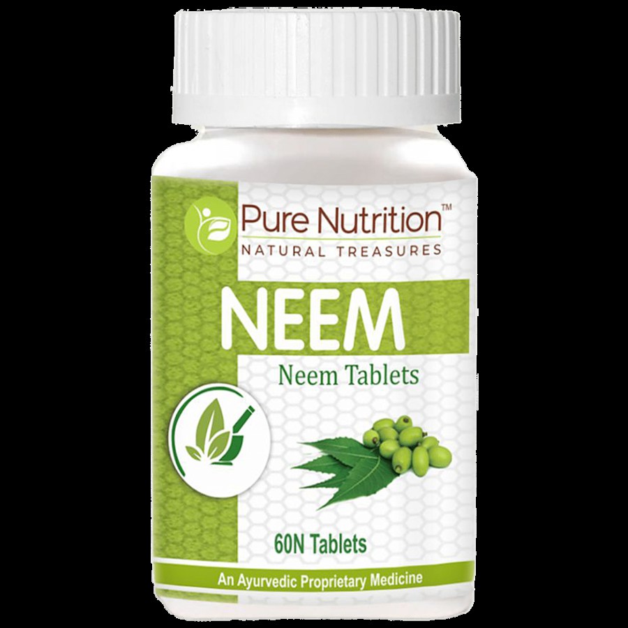 Pure Nutrition  Neem Tablets - For Antiseptic & Antibacterial Purposes