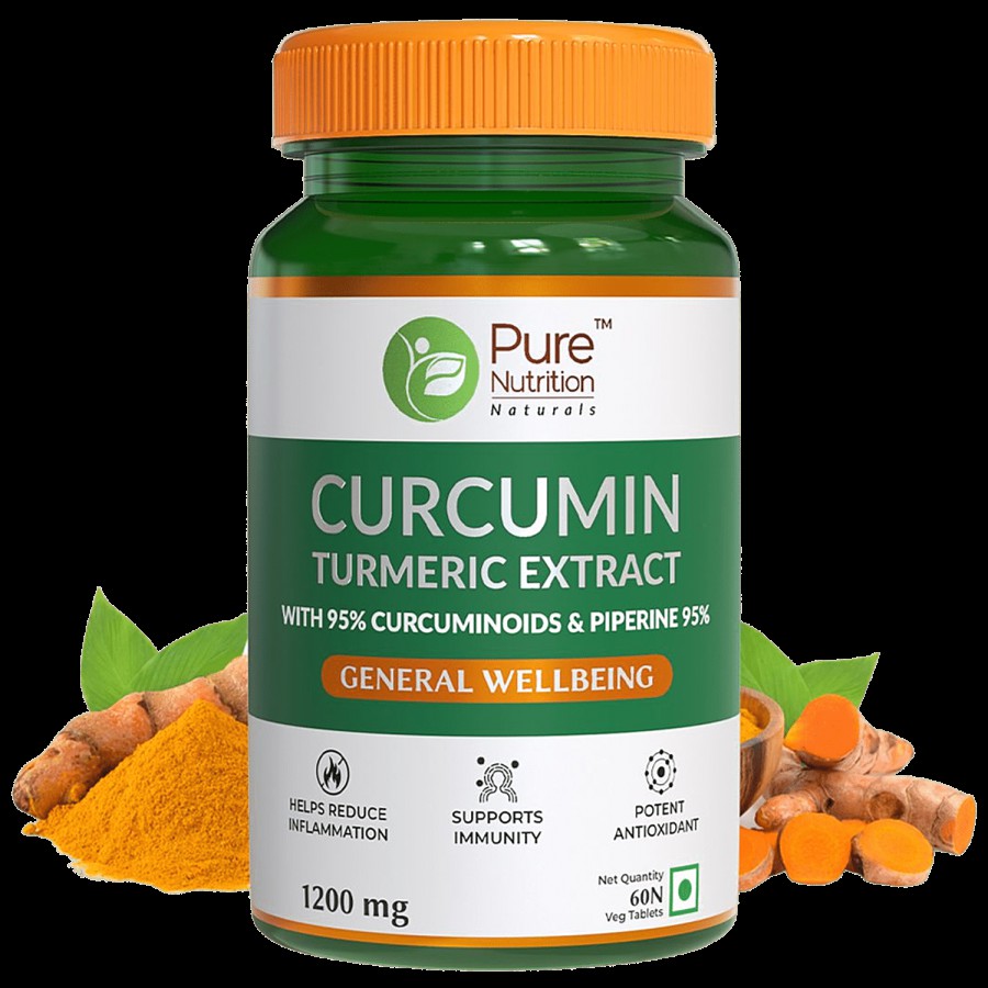 Pure Nutrition  Pure Nutrition Curcumin Turmeric extract Tablets With Piperine For Healthy Joints