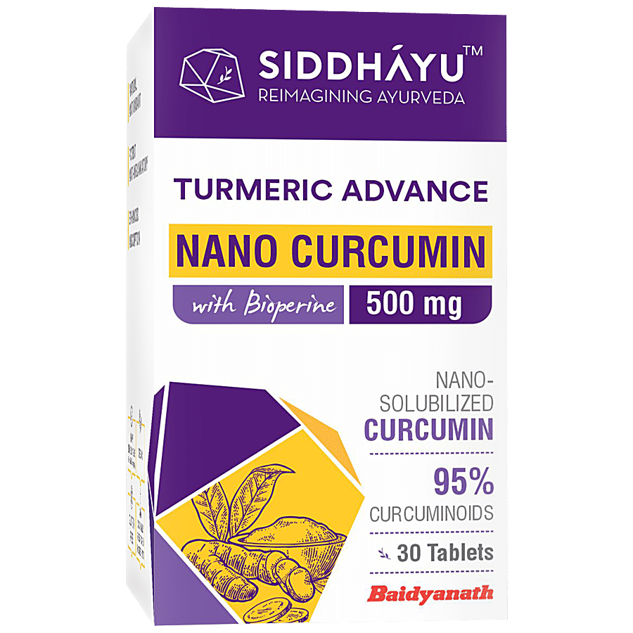 Siddahyu Turmeric Advance Tablet - Nano Curcumin With Bioperine