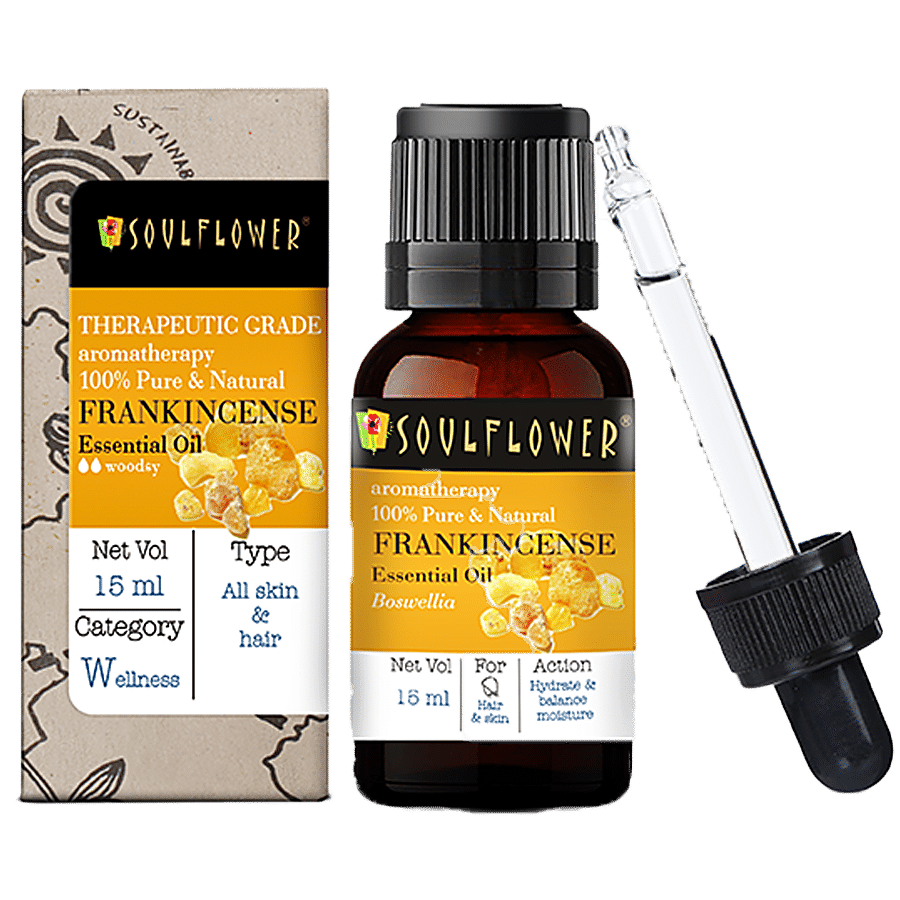 Soulflower Frankincense Essential Oil - Soothes Dry Skin