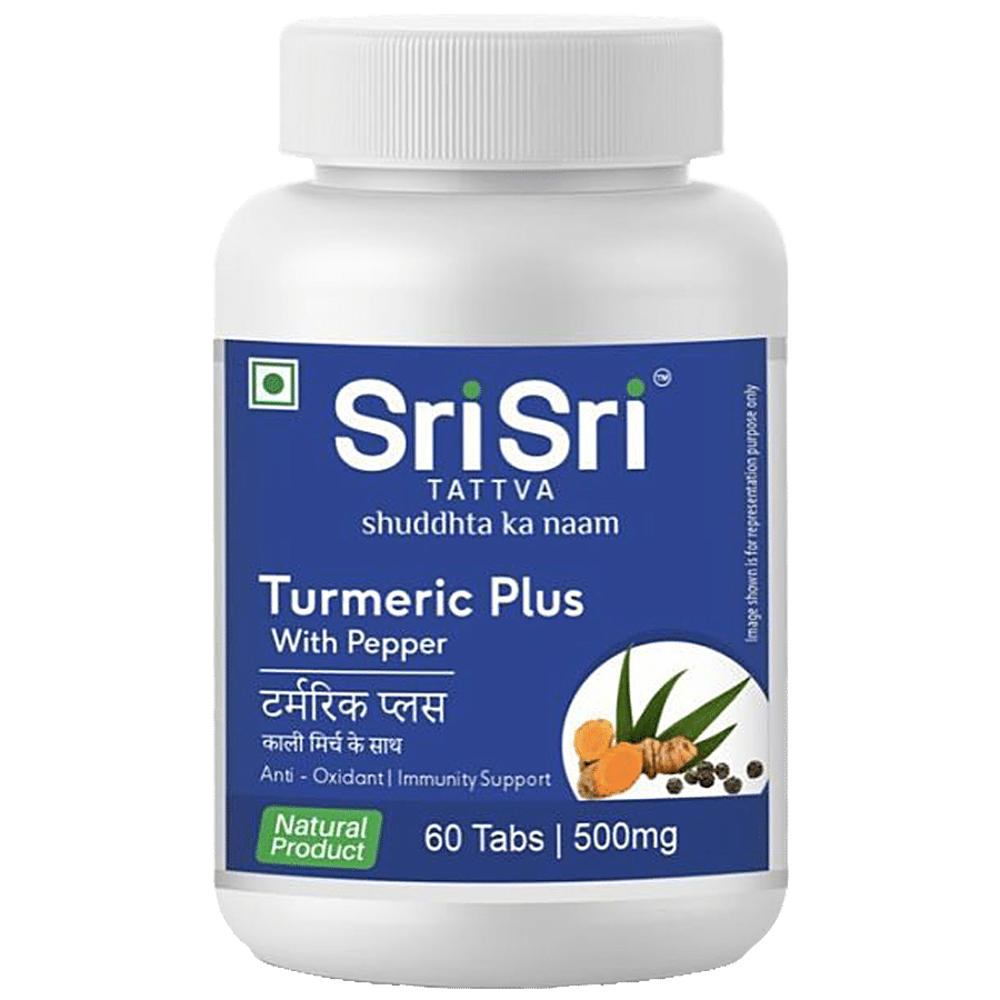 Sri Sri Tattva Turmeric Plus 500mg Tablet With Pepper - Antioxidant