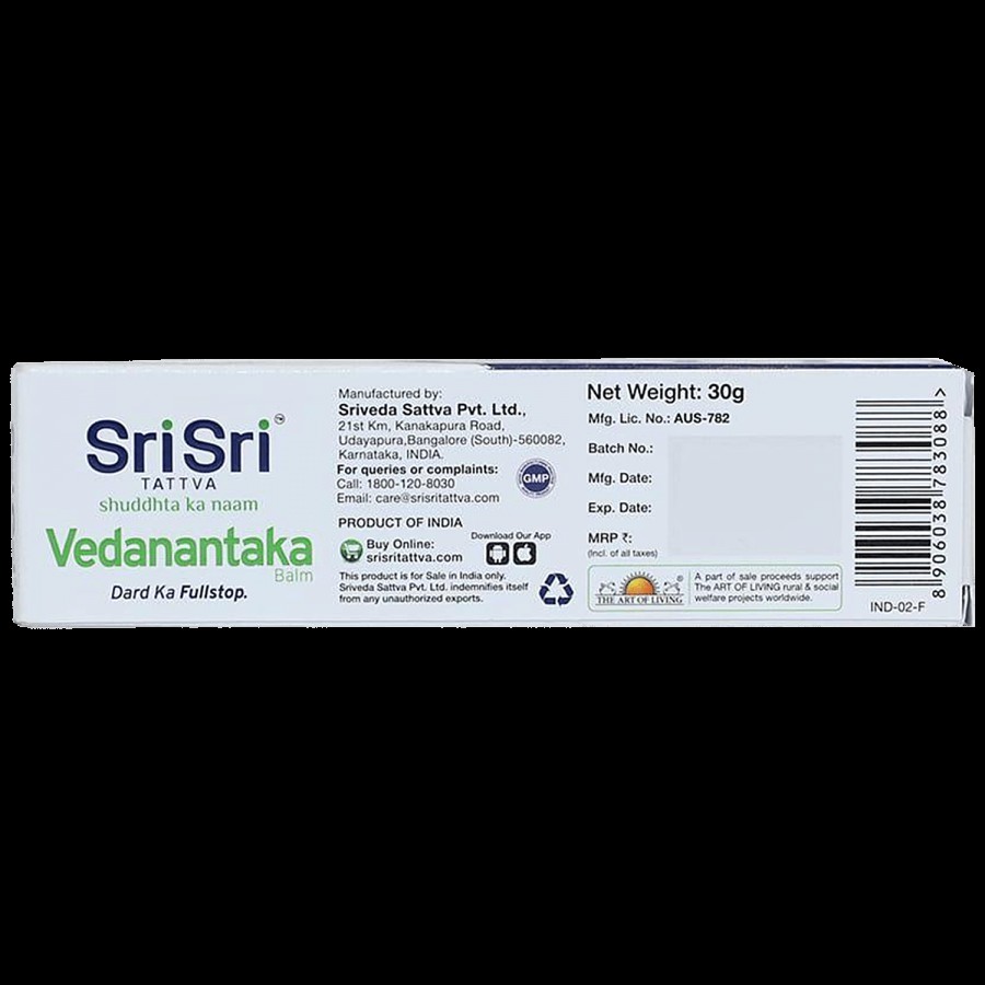 Sri Sri Tattva Vedanantaka Balm - Pain Relief