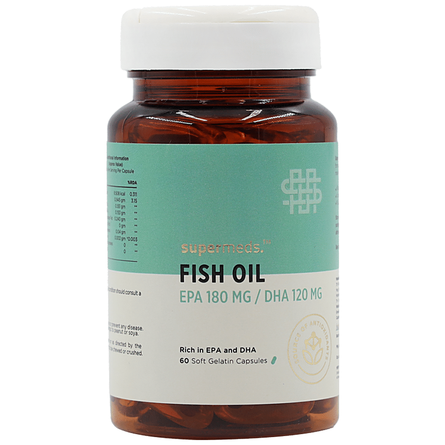 Supermeds Fish Oil Gelatin Capsule - Increases Joint Flexibility & Mobility