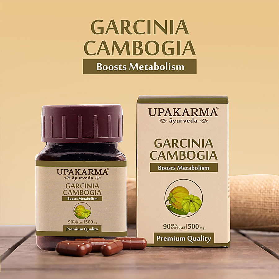 UPAKARMA Garcinia Cambogia 500mg Vegetarian Capsules - Boosts Metabolism