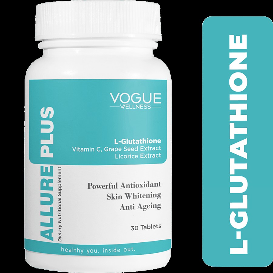 Vogue Wellness Allure Plus Dietary Nutritional Supplement Tablet - Improves Skin Health & Texture