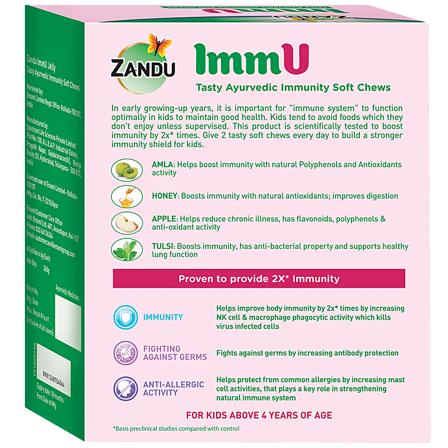 ZANDU ImmU Tasty Ayurvedic Soft Chews - For Kids