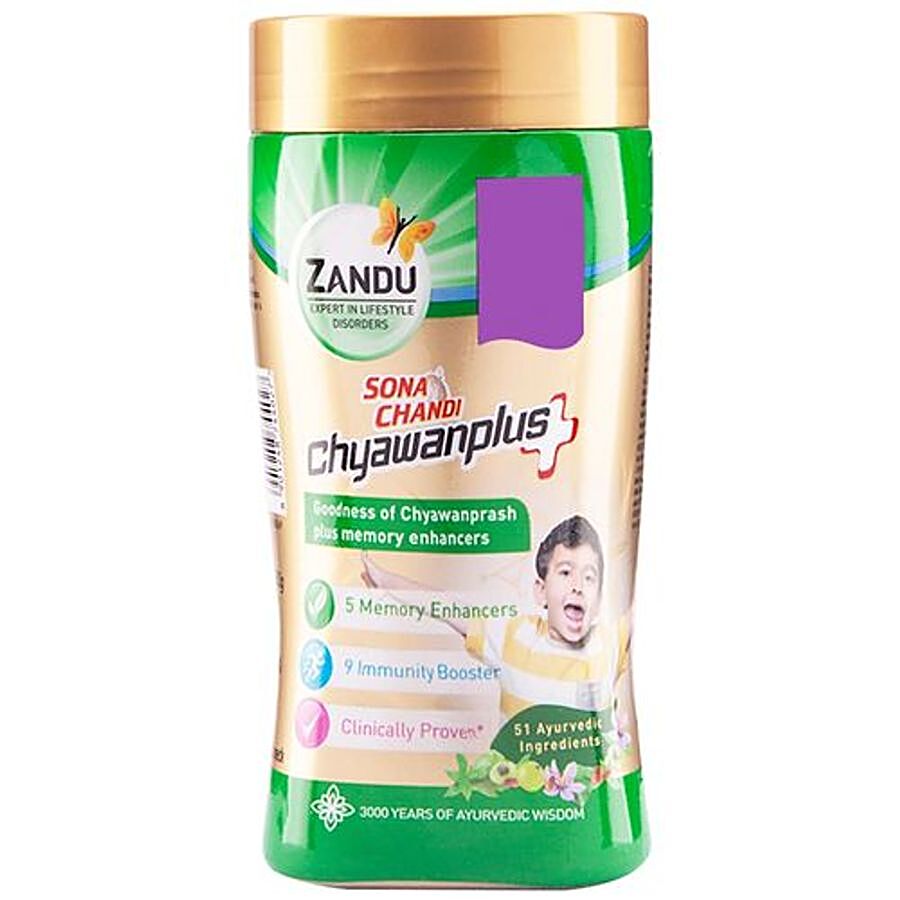 ZANDU Sona Chandi Chyawanplus Ayurvedic Immunity Booster - Improves Memory & Learning Ability