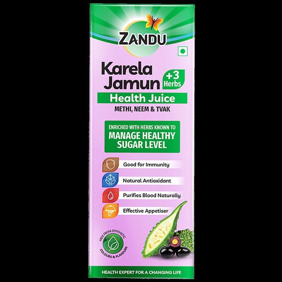 ZANDU Karela Jamun Health Juice - For Diabetes Control