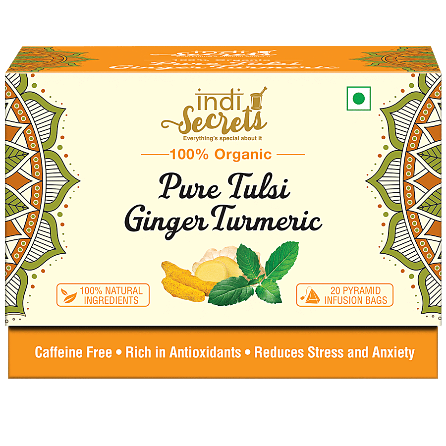 indiSecrets Organic Tea - Tulsi Ginger & Turmeric