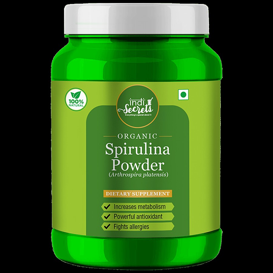 indiSecrets Organic Spirulina Powder - Increases Metabolism