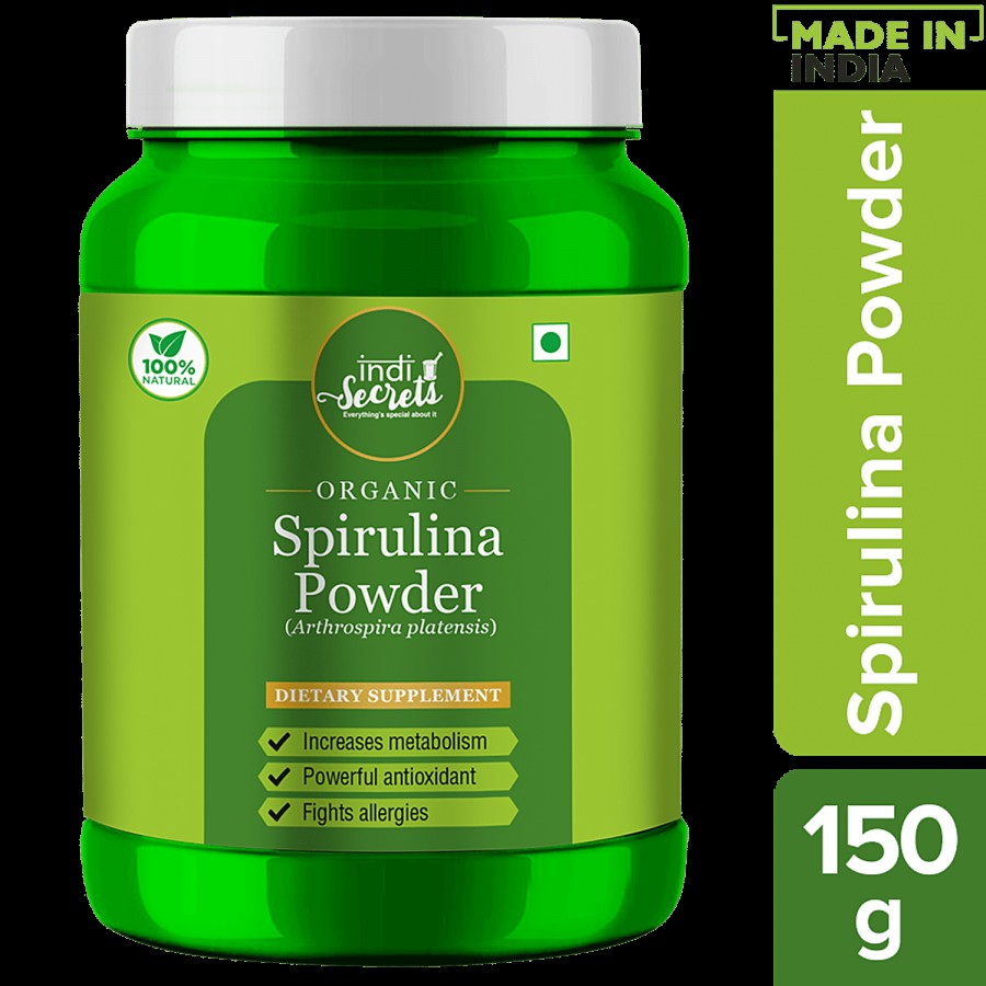 indiSecrets Organic Spirulina Powder - Increases Metabolism