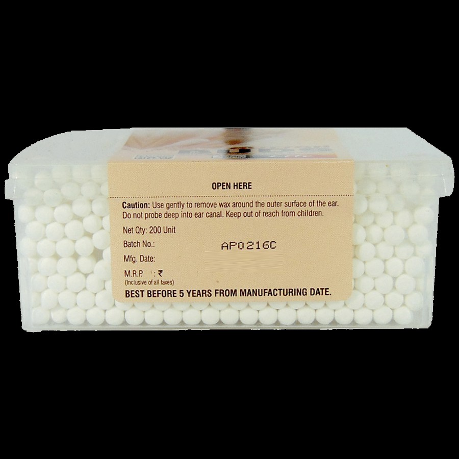 Apollo Pharmacy Cotton Buds - 200 Stems/400 Swabs