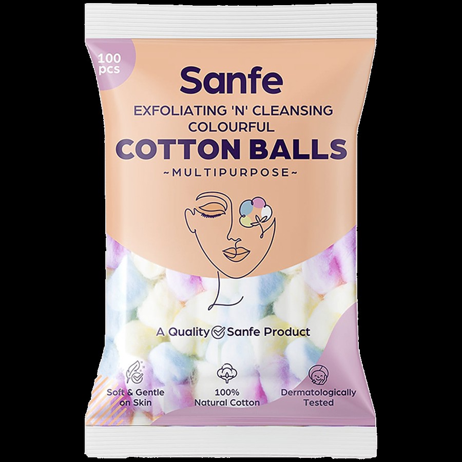 Sanfe Exfoliating 'N' Cleansing Colourful Cotton Balls