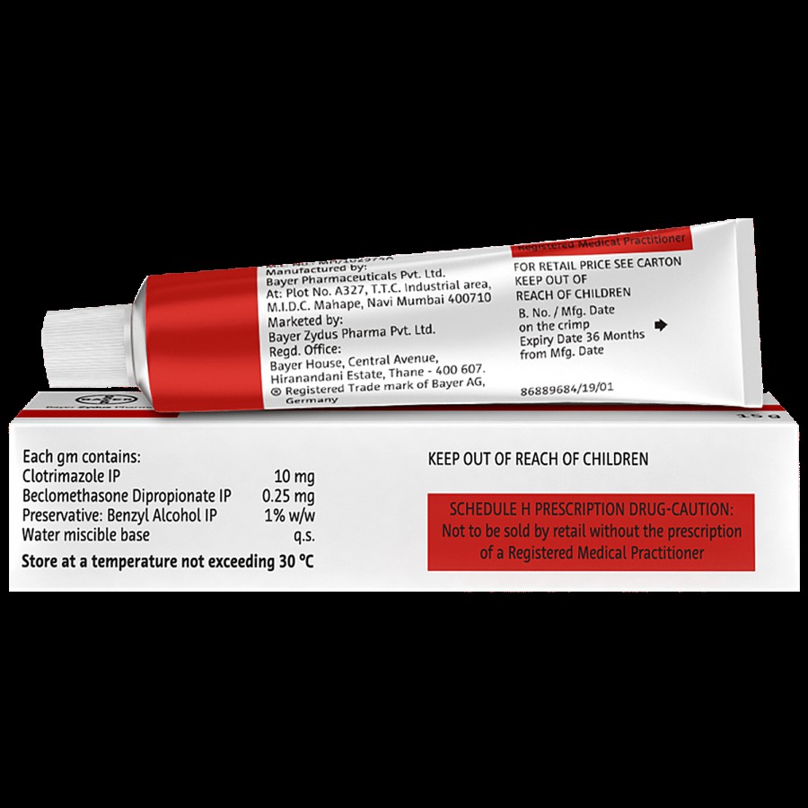 Canesten Clotrimazole & Beclomethasone Dipropionate Cream - Treats Fungal Skin Infections