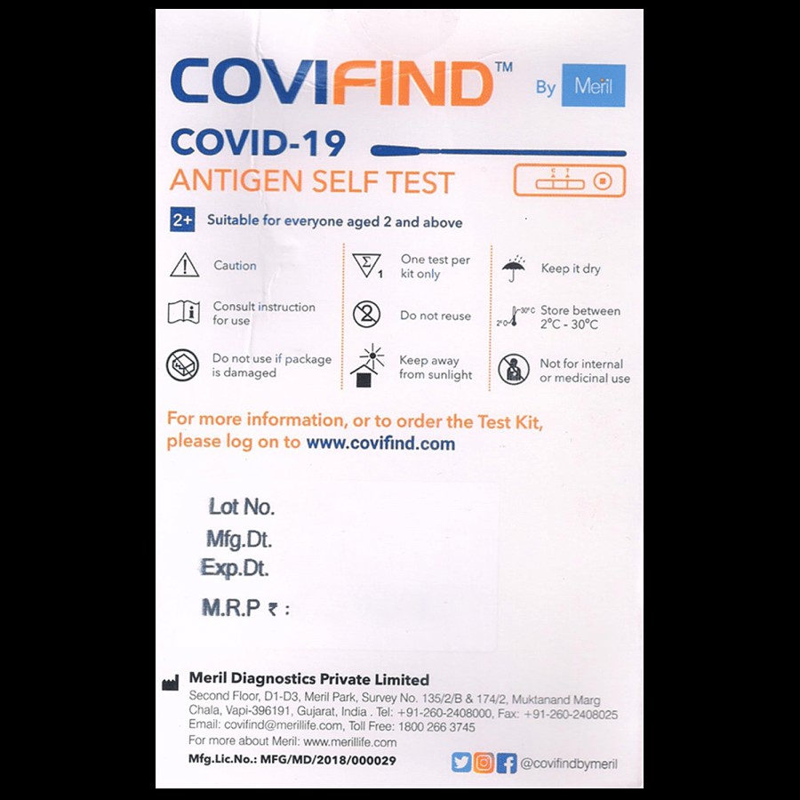 Covifind Covid 19 Antigen Self Test - Easy To Use