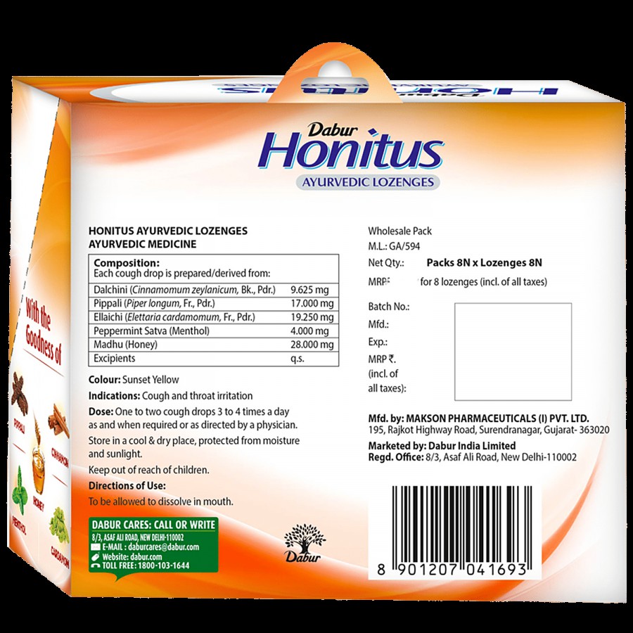 Dabur Honitus Ayurvedic Lozenges - For Cough