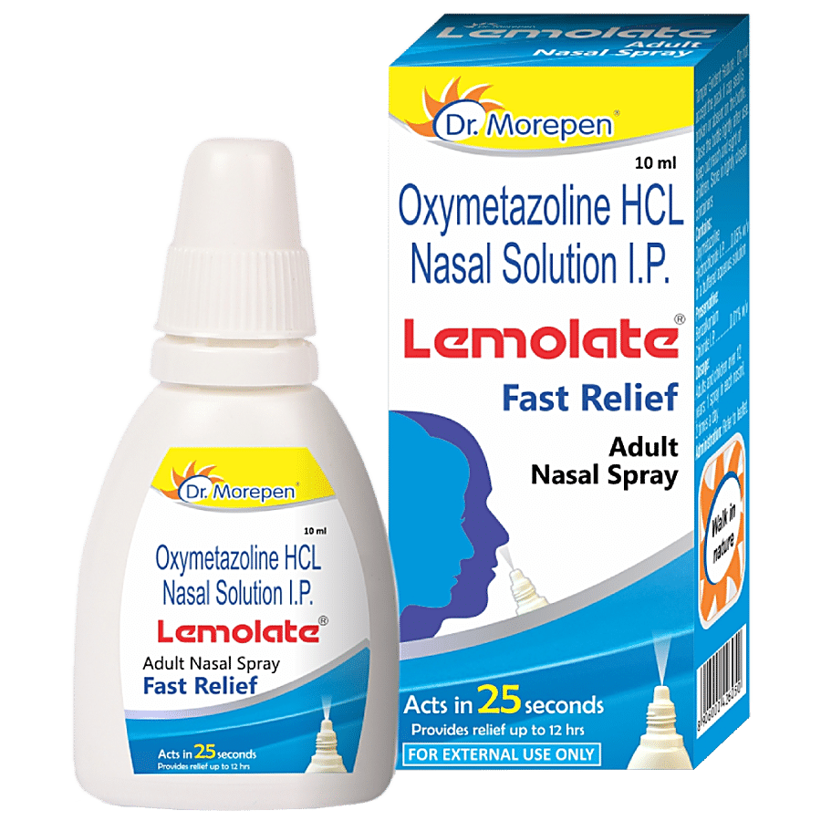 Dr. Morepen Lemolate Nasal Adult Spray - For Blocked Nose