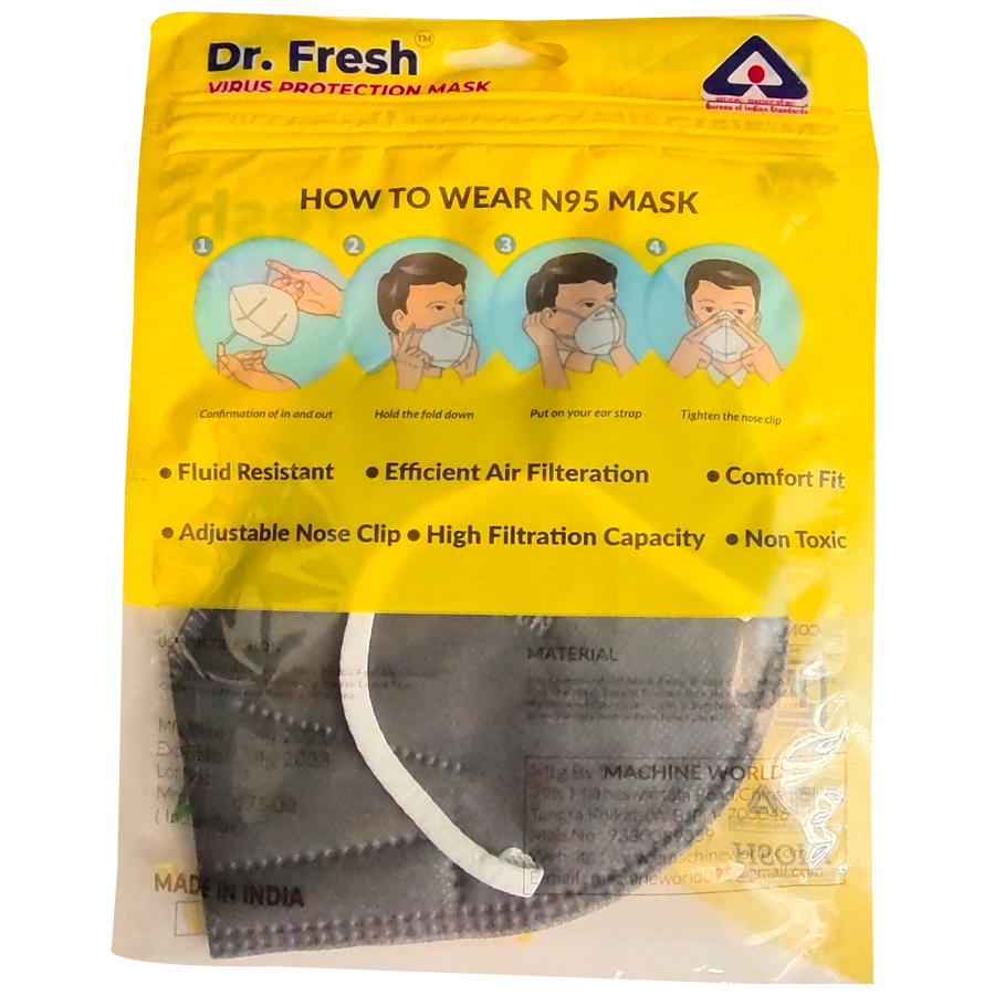 Dr.Fresh N 95 Face Mask - Grey