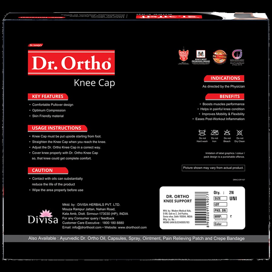 Dr. Ortho Knee Support Cap - Cotton Fabric