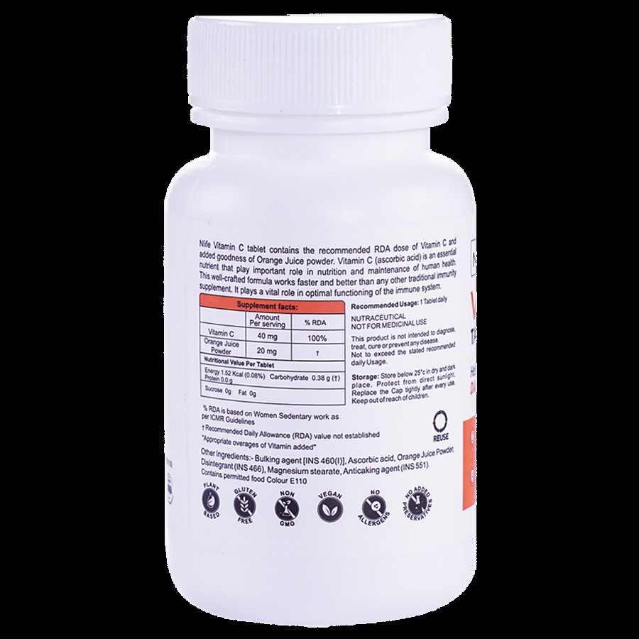 Nlife Vitamin C - Non Chewable Tablets