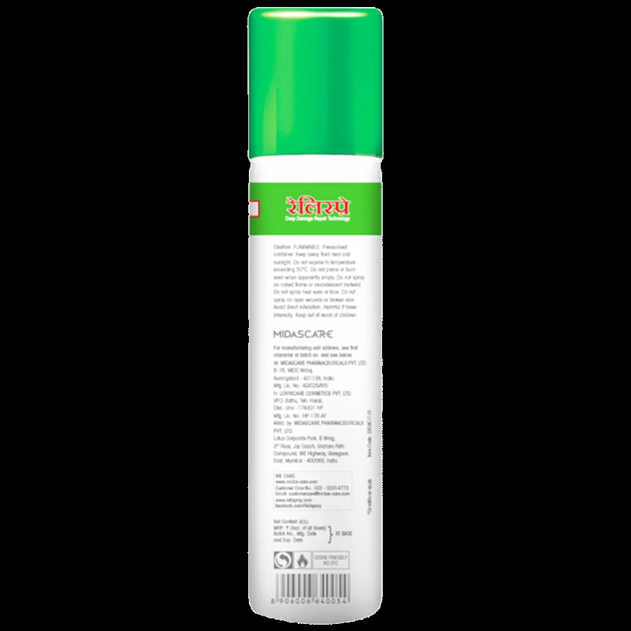 Relispray Instant Pain Relief Spray - Removes Stiffness & Aches