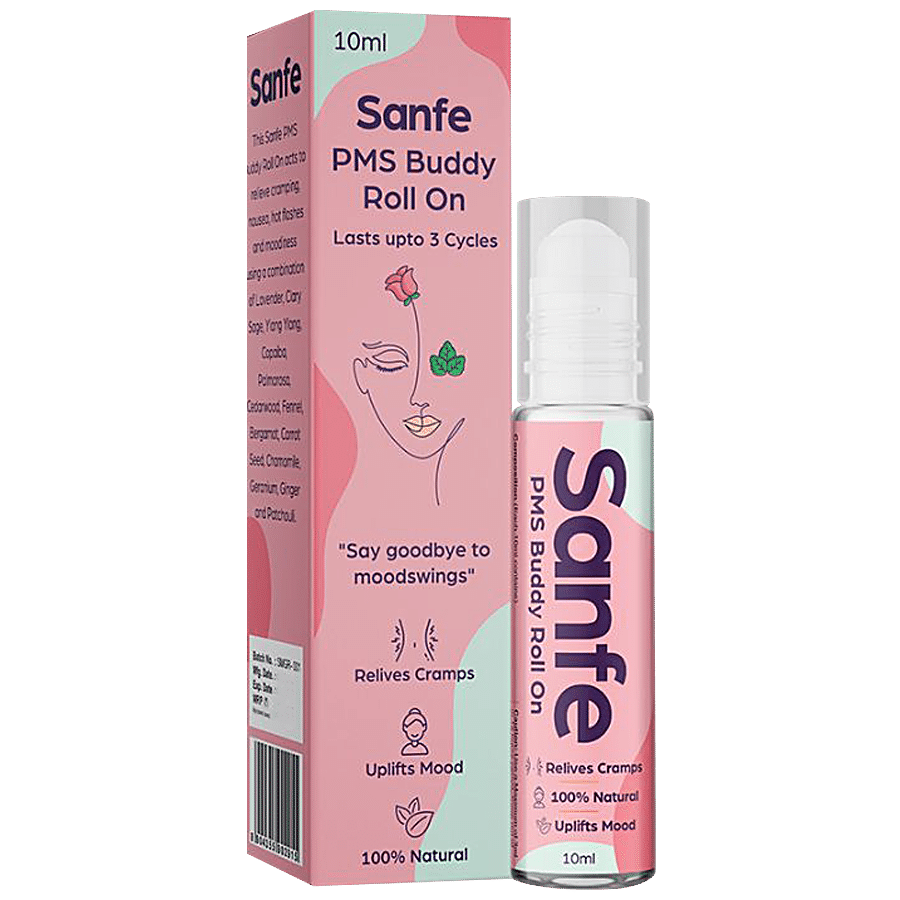 Sanfe PMS Buddy Roll On - Lasts Upto 3 Cycles