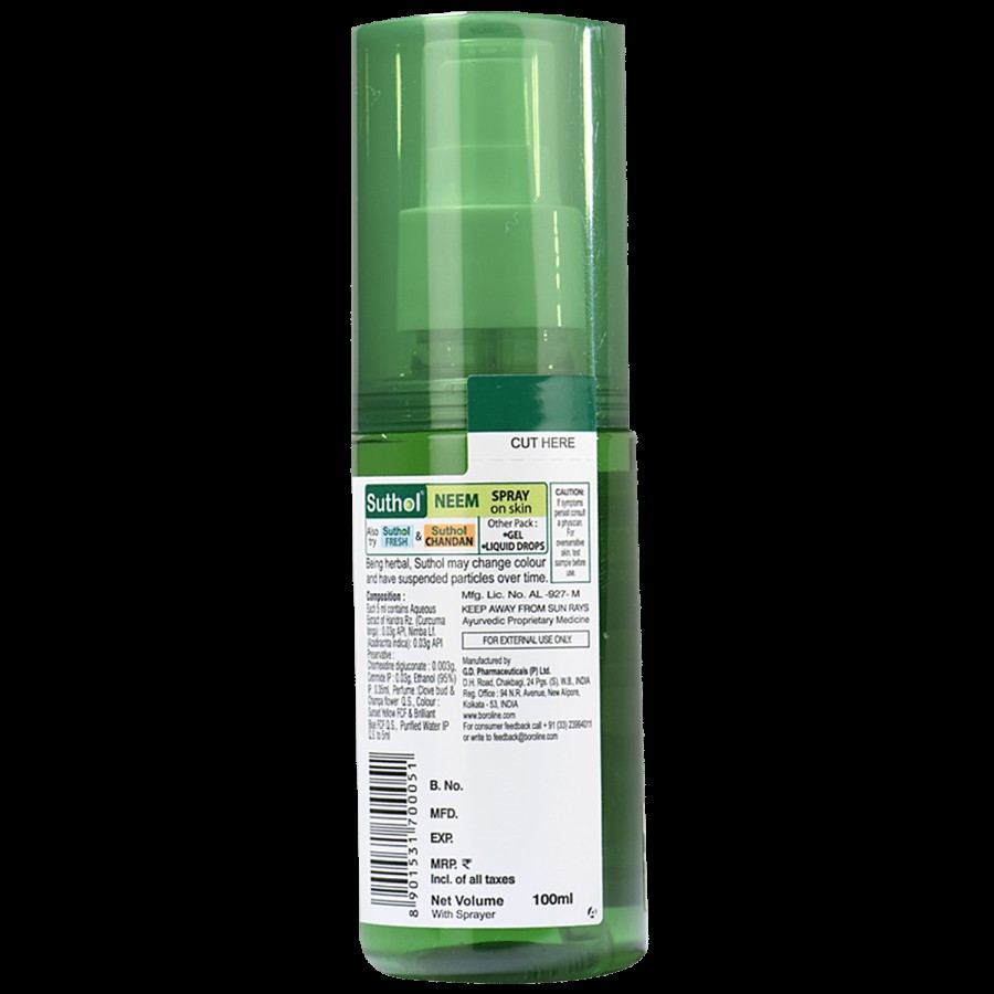 Suthol Antiseptic Skin Hygiene Spray - Neem