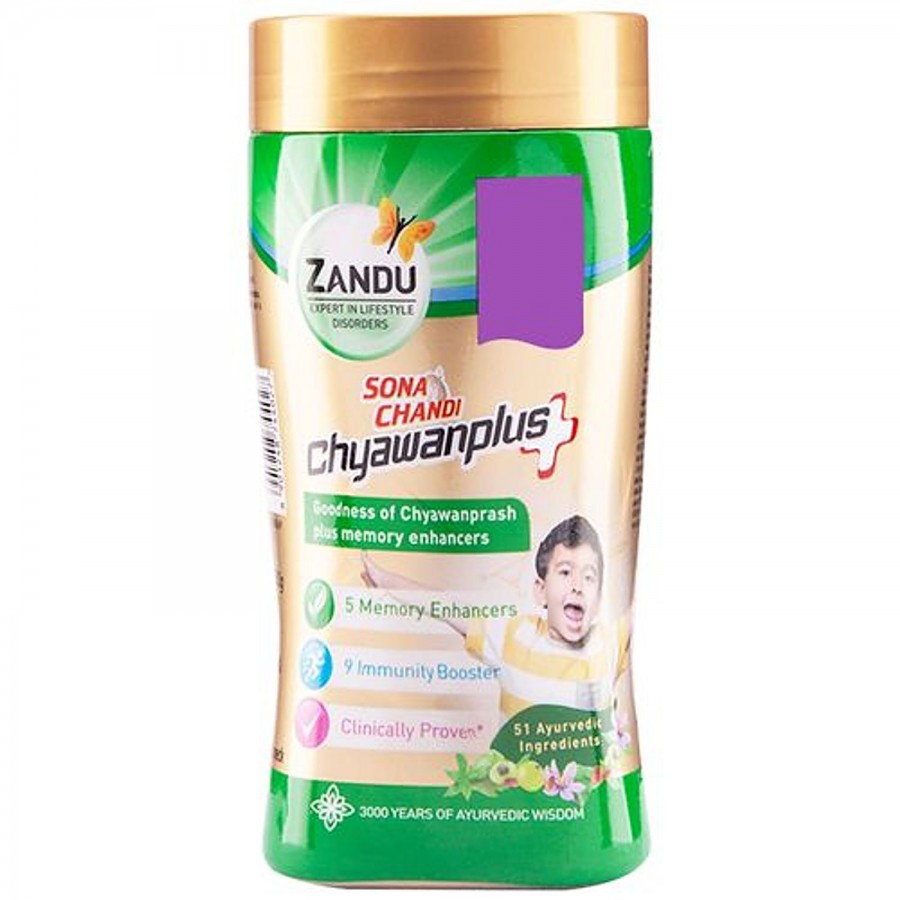 ZANDU Sona Chandi Chyawanplus Ayurvedic Immunity Booster - Improves Memory & Learning Ability