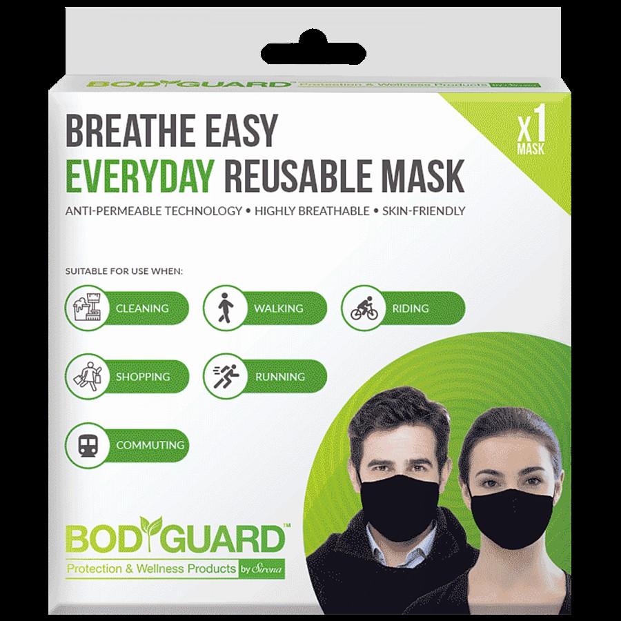 Bodyguard 3 Ply Resuable Breathe Easy Cloth Mask - 1 unit| Washable