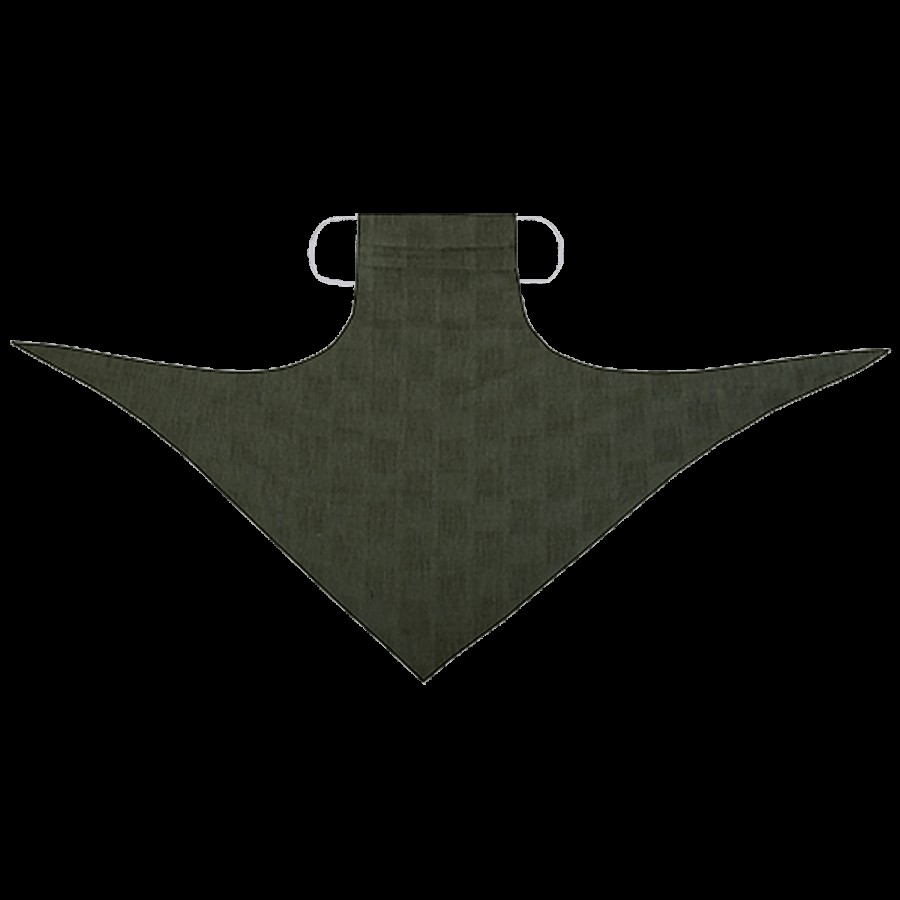 FabAlley Cotton Scarf Mask - Olive Jacquard