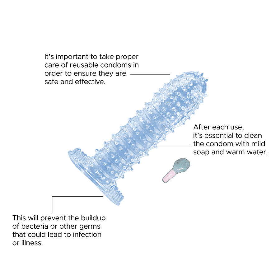 Atease Reusable/Washable Condom - With Dots