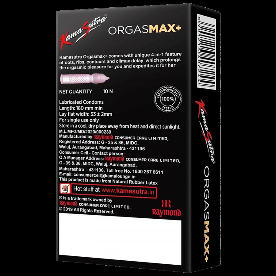 KamaSutra Orgasmax Plus Condom - Dotted