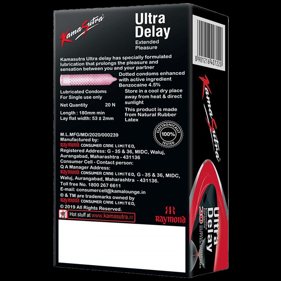 KamaSutra Ultra Delay Dotted Condom - For Extended Pleasure