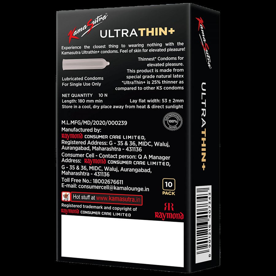 KamaSutra Ultra Thin Plus Condom - With Extra Lubrication