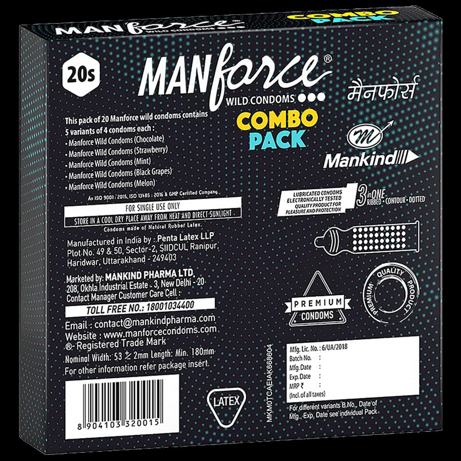 Manforce Condoms 3 In 1 Combo Pack - Wild