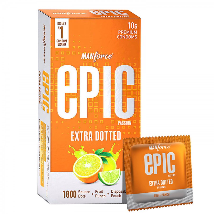 Manforce Condoms Epic Passion - Extra Dotted Premium Condoms