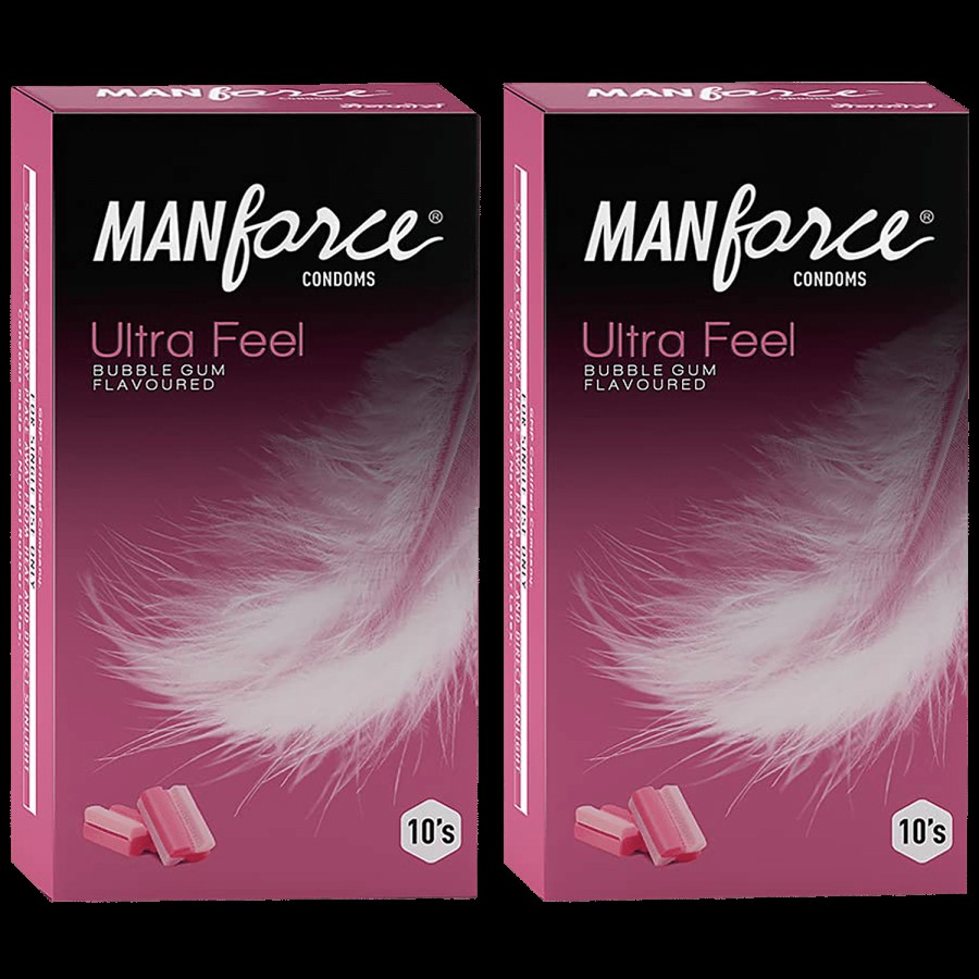 Manforce Condoms Ultra Feel - Bubblegum Flavoured Condoms