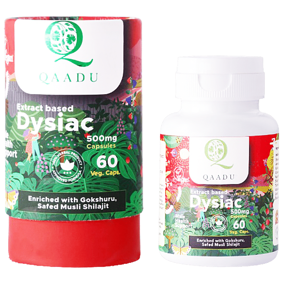 Qaadu Dysiac 500 mg Capsules - Enriched With Safed Musli