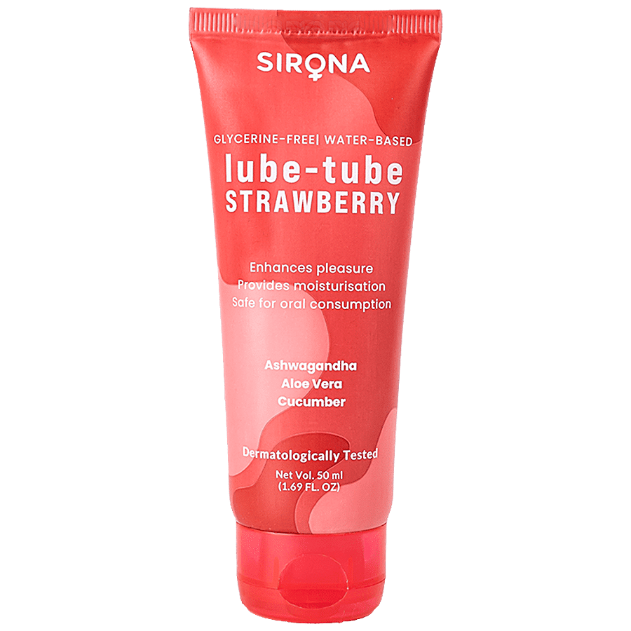 SIRONA Glycerine Free Natural Strawberry Lubricant Gel for Men & Women | Dermatologically Tested