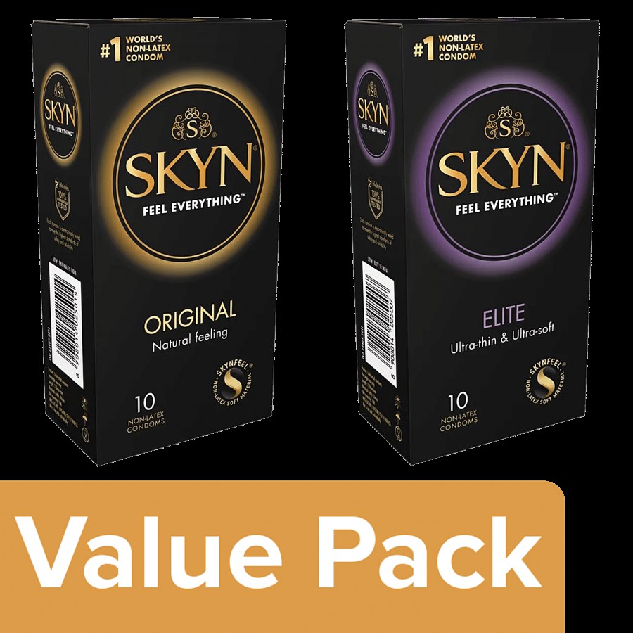 SKYN Premium Condoms - Original + Elite Premium Condoms - Ultra Thin-Soft