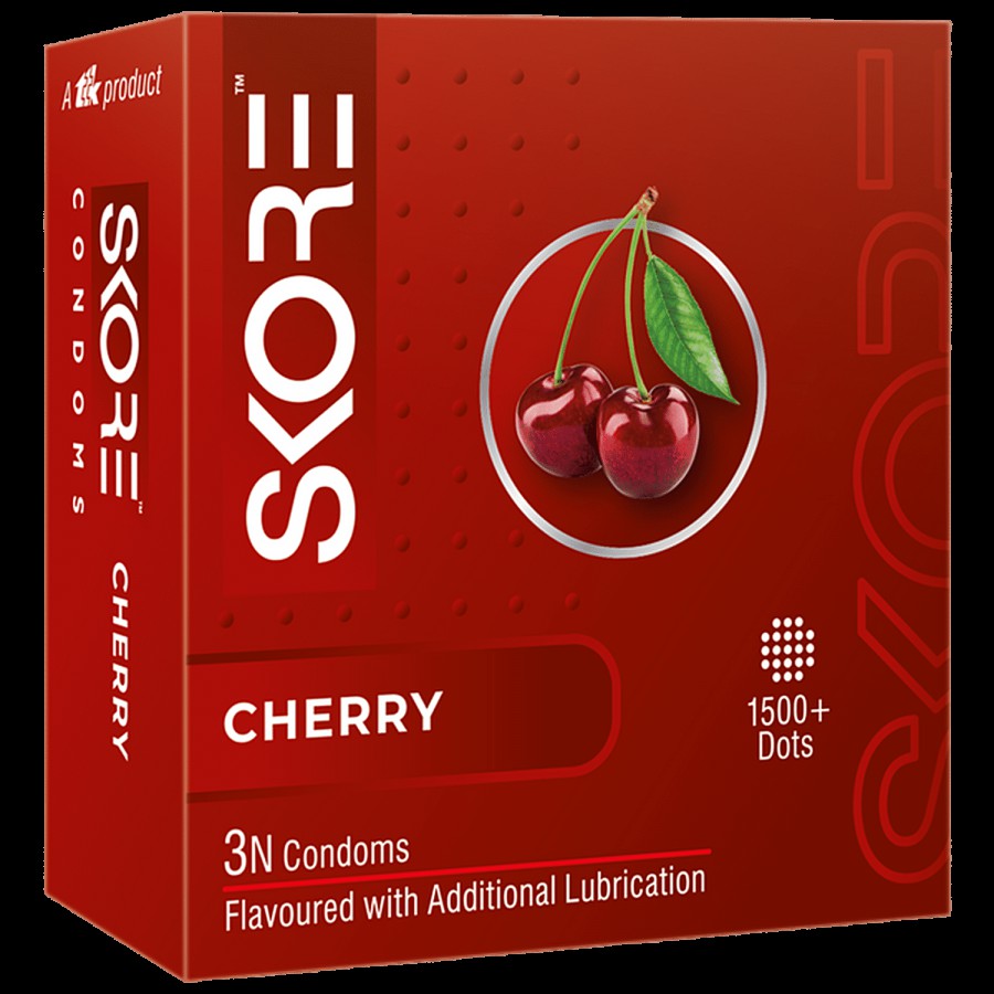 Skore Coloured & Dotted Condoms - Cherry