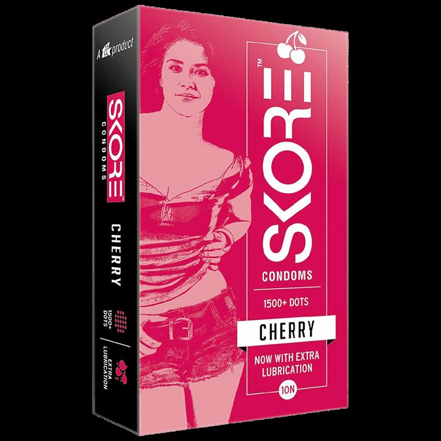 Skore Condoms - Cherry Dotted & Flavoured