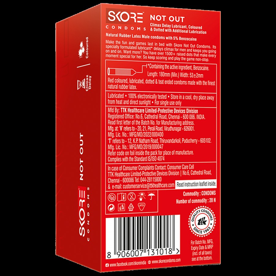 Skore Not Out Condoms - With 1500+ Raised Dots