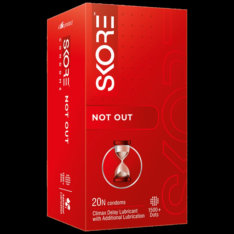 Skore Not Out Condoms - With 1500+ Raised Dots