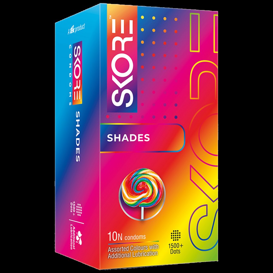 Skore Shades Condoms - With 1500+ Raised Dots