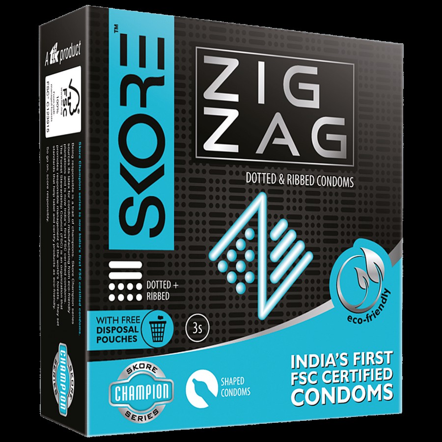 Skore Zig Zag Condoms - Champion Series