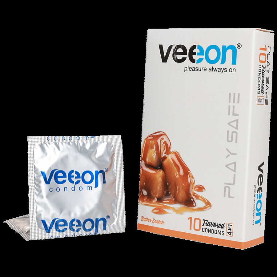 VEEON Play Safe Flavored Condoms - Butter Scotch